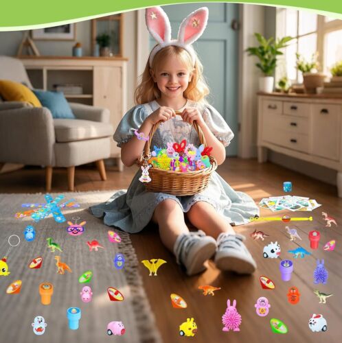 100Pcs Easter Egg Fillers,Easter Basket Stuffers,Easter Baskets for Kids Easter - Picture 2 of 6
