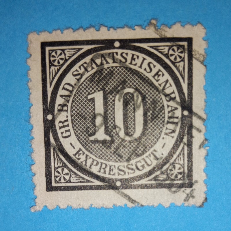 + 1894 Baden German States 10pf Mannheim Sept.9 1904 Railway Express Eisenbahn