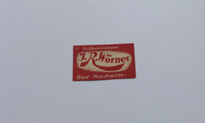 1 stara niemiecka etykieta na zapałki, Wörner, Bad Nauheim