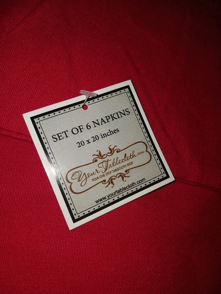 Red Dinner Napkins.(12pcs) 20x20 & 14x108 Rustic Embroidered Table Runner. New - Image 4 of 4