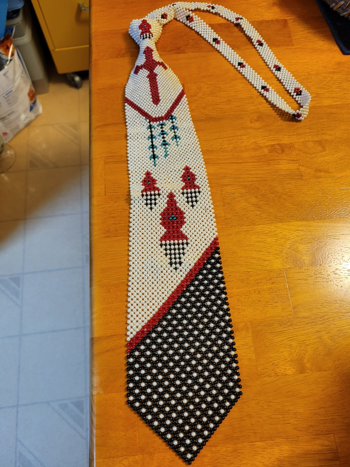 NATIVE AMERICAN Thunderbird Design Hand beaded Ne… - image 1