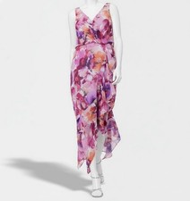 Xscape Womens Pink Floral Print MIDI Dress Petite Size 6P