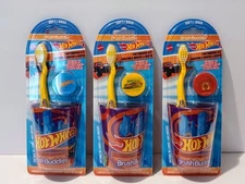 Set Of 3 HOT WHEELS Toothbrush (Soft), Cap & Cup Set