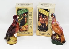 Wild Turkey Decanters Mini No. 1  &  No. 2  Empty with Box VGC Vintage 