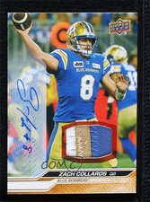 2024 Upper Deck CFL Game Patch Auto 99/99 Zach Collaros #74 Patch Auto b9t