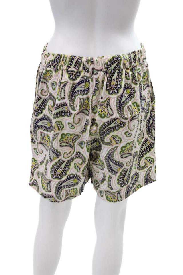 Pantalones Cortos Boden Mujer Estampado Paisley Tiro Alto Multicolor Mezcla Algodón Talla 6 Foto 3 de 4