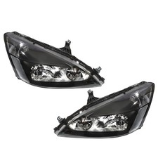 Labwork Pair Headlights For Honda Accord Sedancoupe 2003-2007 Black Clear Side
