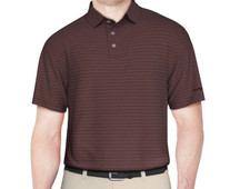 Ben Hogan Golf Polo Shirt Men  s XL 46/48 Zig Zag Jacquard Fig/Caviar UPF 50 New