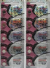 Ten 10 Maxell Hologram 321 SR616SW Silver Oxide Watch Battery EXP 6/2030