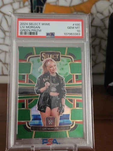 2024 Panini Select WWE LIV MORGAN Green Flash 2/5 Concourse PSA 10 POP1🔥