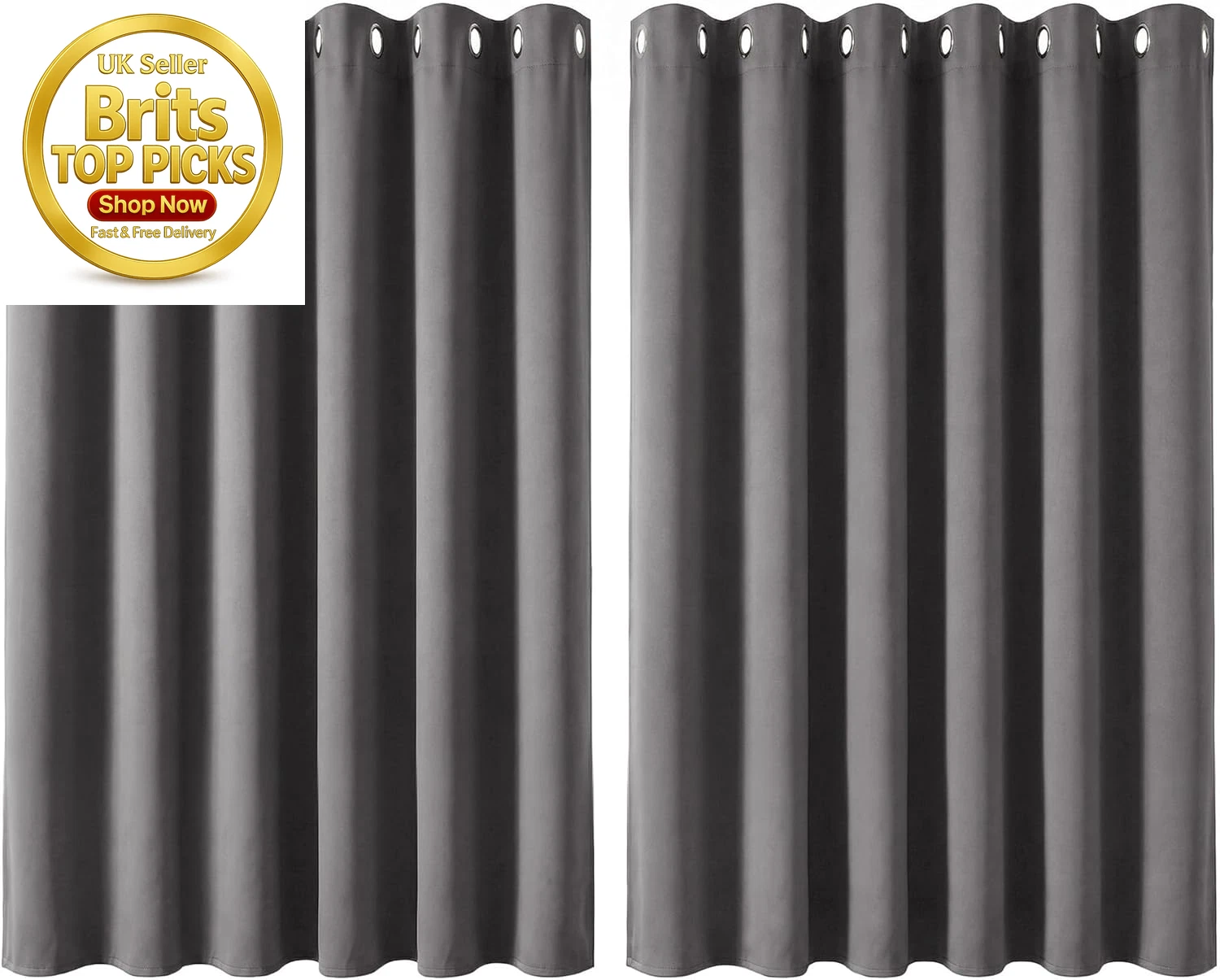 Blackout Curtains Grey 90x54 Inch Thermal Insulated Eyelet Pair