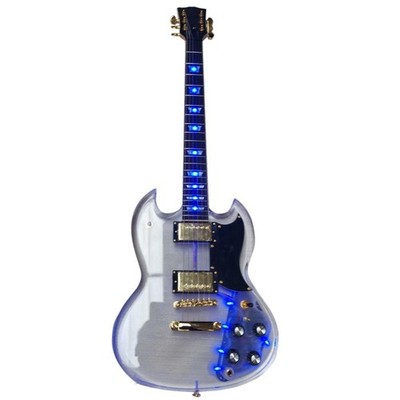 6 Six String SG Acrylic  Electric Guitar Blue Light Rosewood Fingerboard
