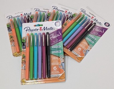 X5 Scented Markers Paper Mate Flair Felt Tip Pens Brunch 0.7mm 6 per pack (A20)