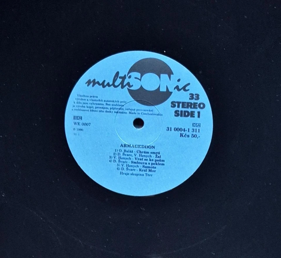 Törr - Armageddon (1990) Multisonic Vinyl LP 310004-131i Czechoslovakia - Image 4 of 4