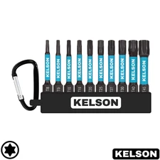 10pcs Mixed Torx 50mm Impact Screwdriver Bit Set Star Drive Magnetic 1/4" KELSON