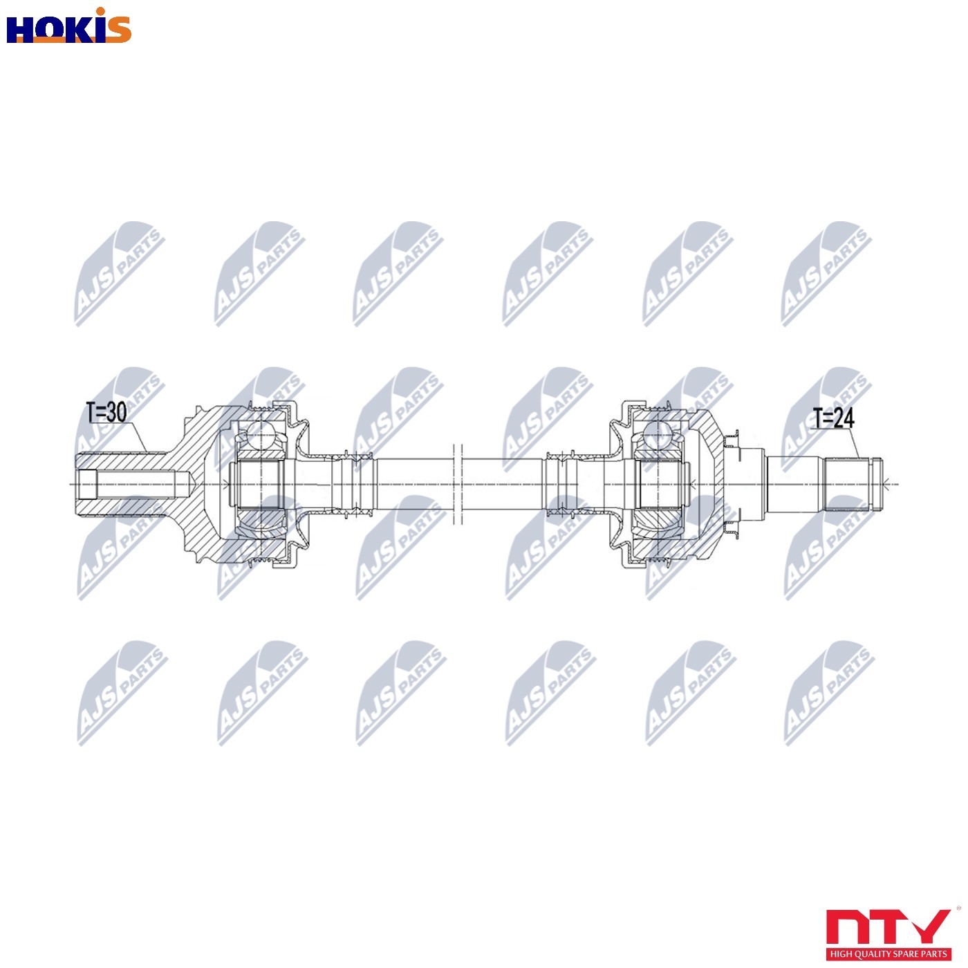NTY Drive Shaft NPW-ME-222 For Mercedes-Benz Rear Axle Left, 24/30 Teeth - Image 6