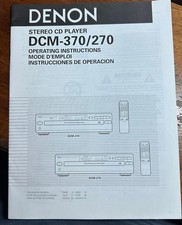 Denon DCM-370/270 Stereo CD Player Operating Instructions Manual 38 Pages
