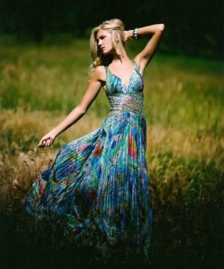 open lace back dress Peacock Green Sequin Off Shoulder V-Neck Mermaid Prom Dress main image 1