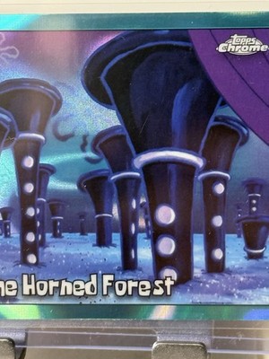 2025 Topps Sponge Bob #168 The Horned Forest Aqua Refractor   23/199 Pretty Card