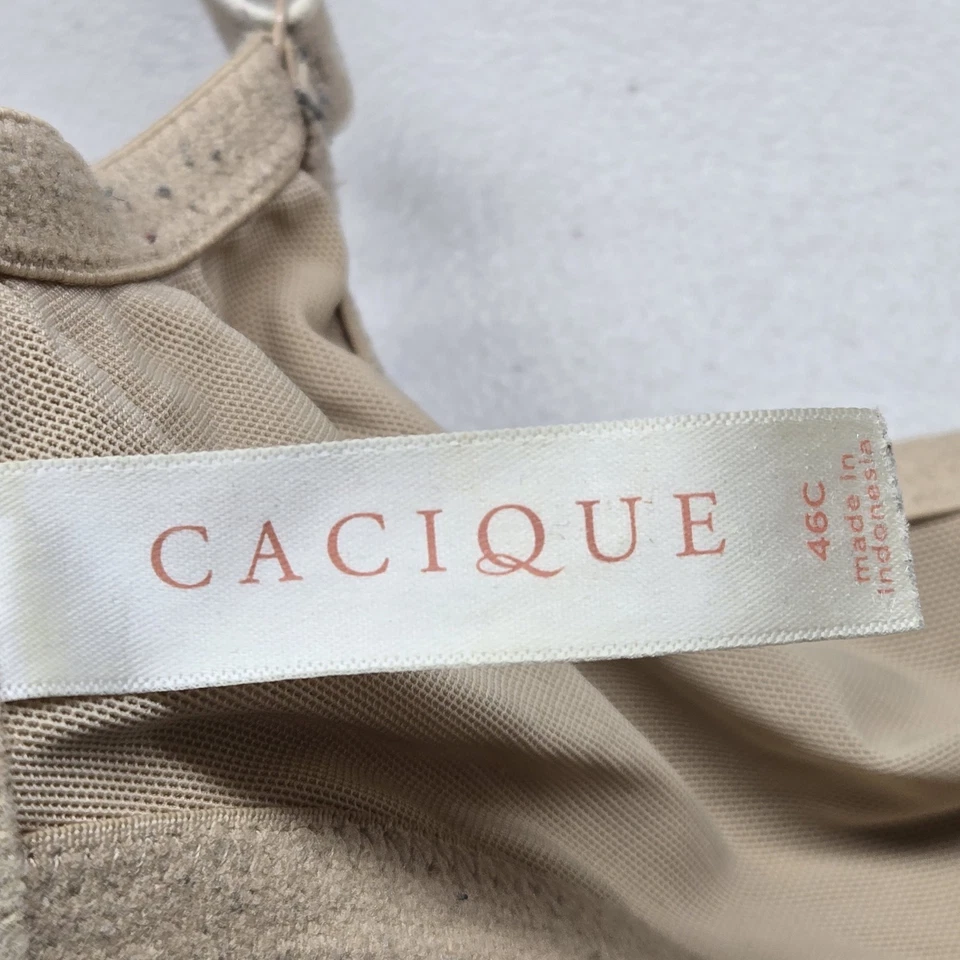 Cacique Women Bra 46C Beige Lightly Lined T Shirt Underwired Bow READ - Image 3 of 4