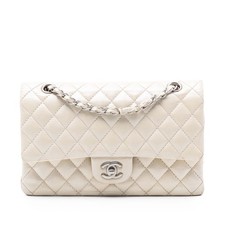 Chanel Medium Classic Caviar Double Flap Pre-Loved Shoulder Bag Ivory