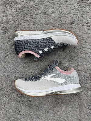 Brooks Bedlam Sneakers Women 8.5 Silver Gray Knit Athletic Running Shoes