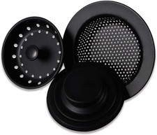 3 Pcs Sink Plug Stopper Disposal Drain Strainer,Black  Stainless Steel, Univ...