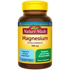 Nature Made Magnesium Oxide 400 mg Softgels, 60 Count Pack of 1 , Black
