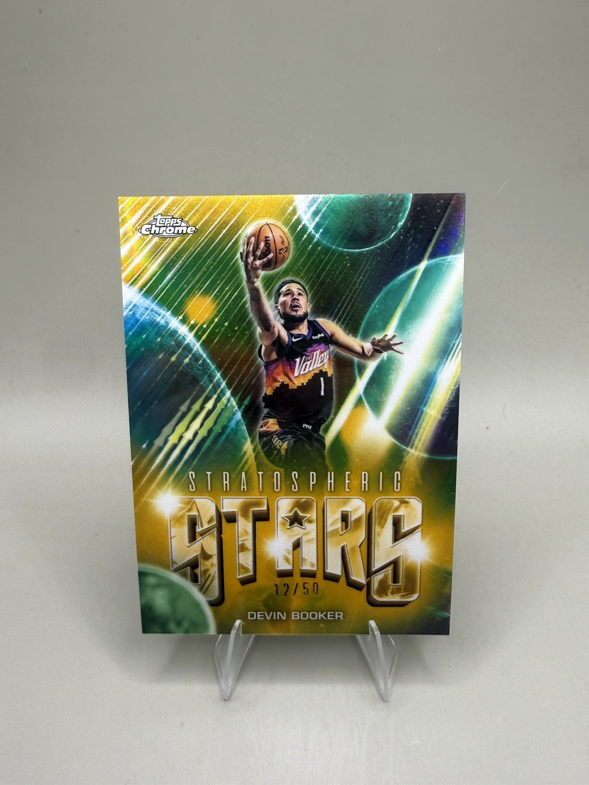 2025 Topps Chrome NBA Update Stratospheric Stars Devin Booker Gold /50 
