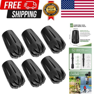6-PACK DURABLE REPLACEMENT RUBBER TIPS Trekking Poles Universal Anti-Slip Hiking