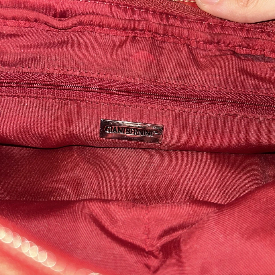 Bolso de hombro vintage de cuero rojo Giani Bernini con correa mediano para mujer Foto 3 de 4