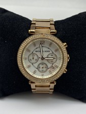 Women's Michael Kors Parker Chronograph MOP Dial Crystal Bezel 38mm Watch