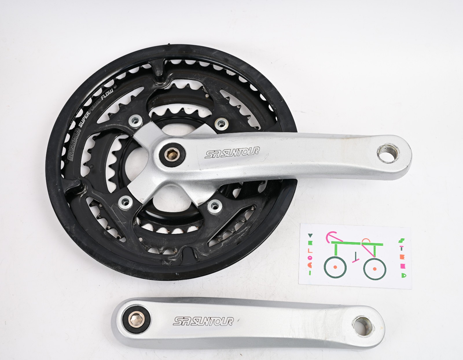 SR Suntour Super Power Flow Triple Crankset Square Taper 170