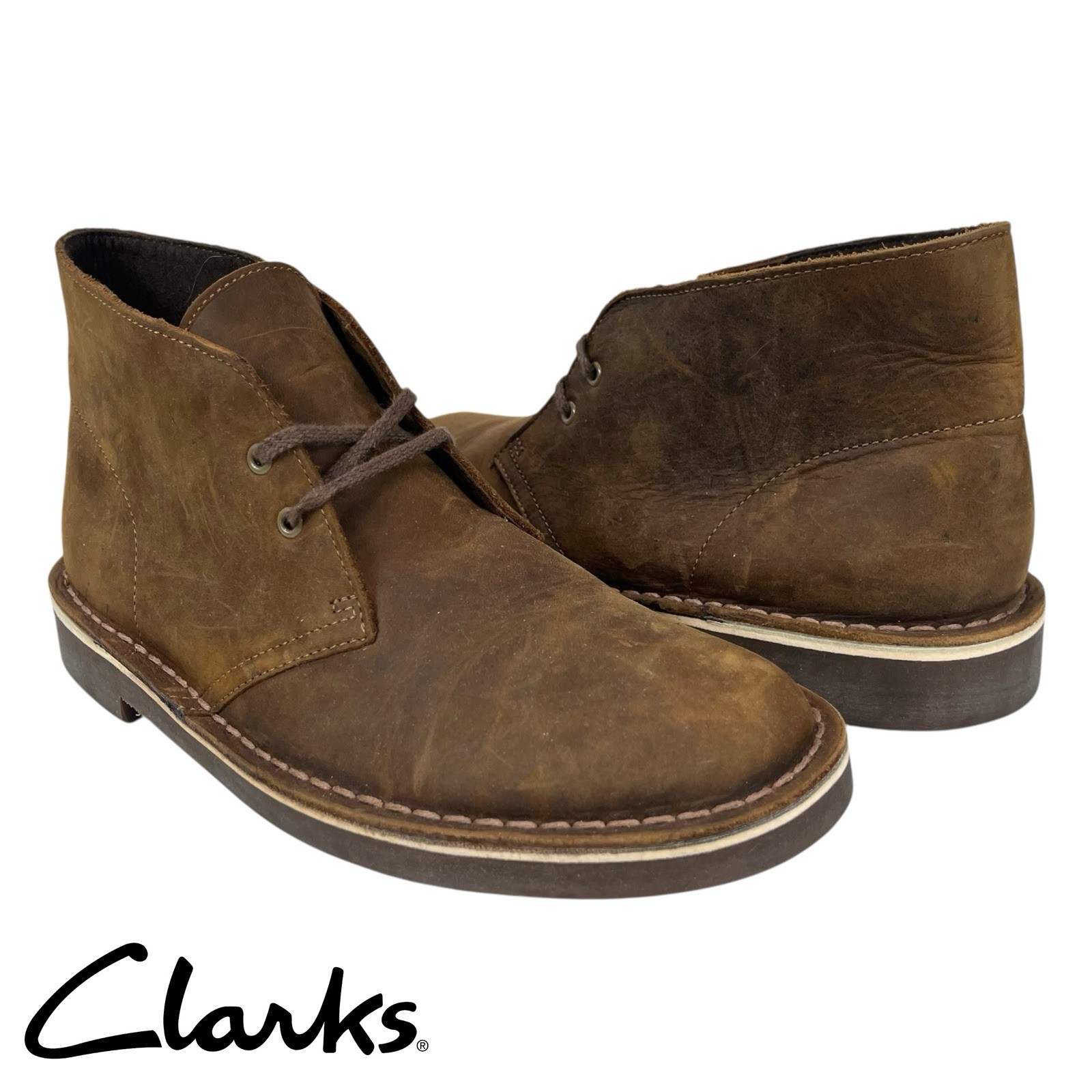 SAOLA Clarks Uomo 7M Desert Boots Pelle Marrone Chukka Suola Classica Crepe 26082286