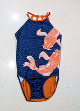 GK Elite Olympic SIMONE BILES AL Large Gymnastics Dance Leotard Strappy KOI FISH