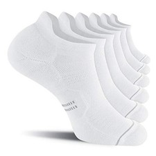 6 Pack Men's Running Ankle Socks with Cushion, Low Cut Athletic X-Large White