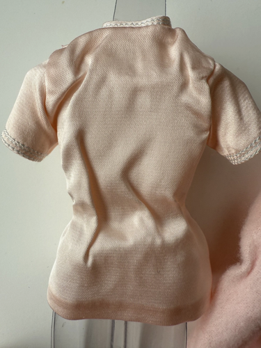 Barbie Sleepytime Gal Repro Reproduction Pink Satin Pajamas, Flannel Robe Shoes, - Picture 8 of 8