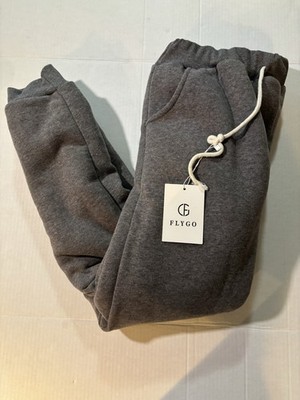 Flygo Small Gray Joggers Drawstring Fleece Lined Woman s NWT