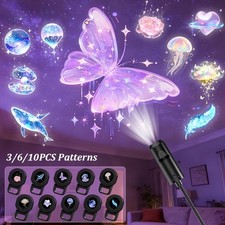 LED USB Projector Light 3/6pcs Projection Patterns- Adjustable Night Light Gi A2