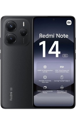 Xiaomi Redmi Note14 5G Schwarz 8GB+256GB 6,67'' AMOLED 108MP HyperOS