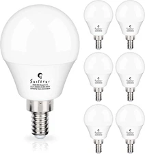 Candelabra LED Light Bulbs 60-Watt Equivalent, Daylight White 5000K, E12 Candela