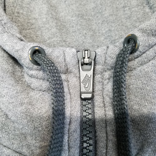 Nike Hoodie Mens XL Gray Fleece Lined 1/4 Zip Front Spell Out Athleisure 812519 - Picture 11 of 14