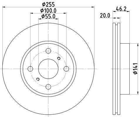 HELLA 8DD 355 116-411 BRAKE DISC Front (PAIR)