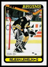 1990-91 O-Pee-Chee Rejean Lemelin #343 Boston Bruins