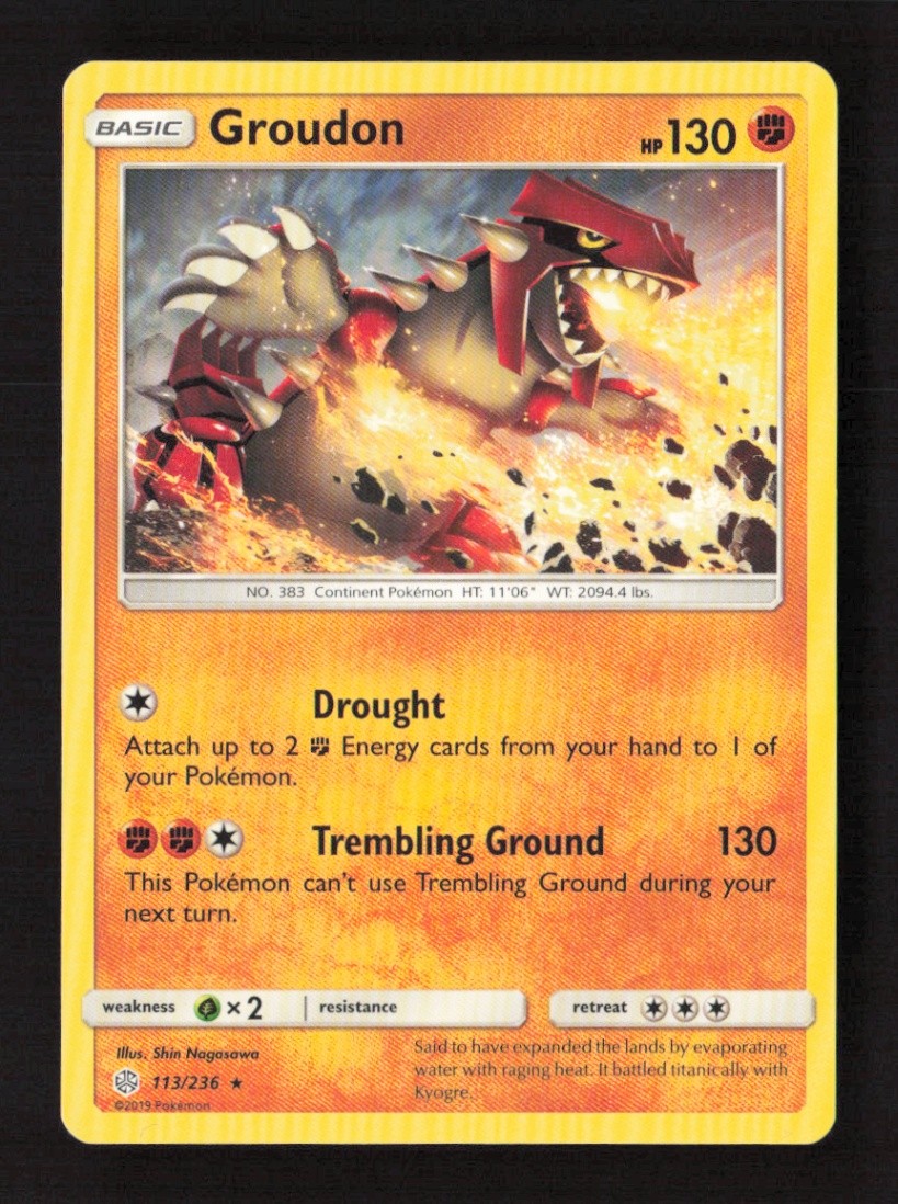 Groudon Rare Normal SM - Cosmic Eclipse 113/236 LP Pokémon TCG