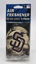 Team MLB ProMark SAN DIEGO PADRES Baseball Air Freshener Nu-Car Scent 3 Pack