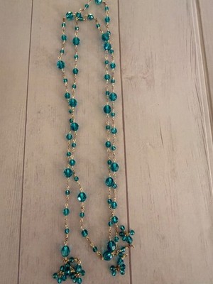 Lori Lori Swarovski lariat colored teal crystal necklace - vintage piece!