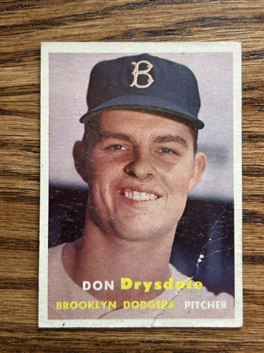 1957 Topps - Don Drysdale #18 (RC) heavy creasing low grade