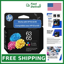 HP Tri-Color Ink Cartridge 63/65, 100 Pages
