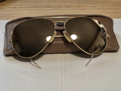 Vintage B&L Ray Ban USA Aviator Sunglasses Mirror Gold Lense 62 14 